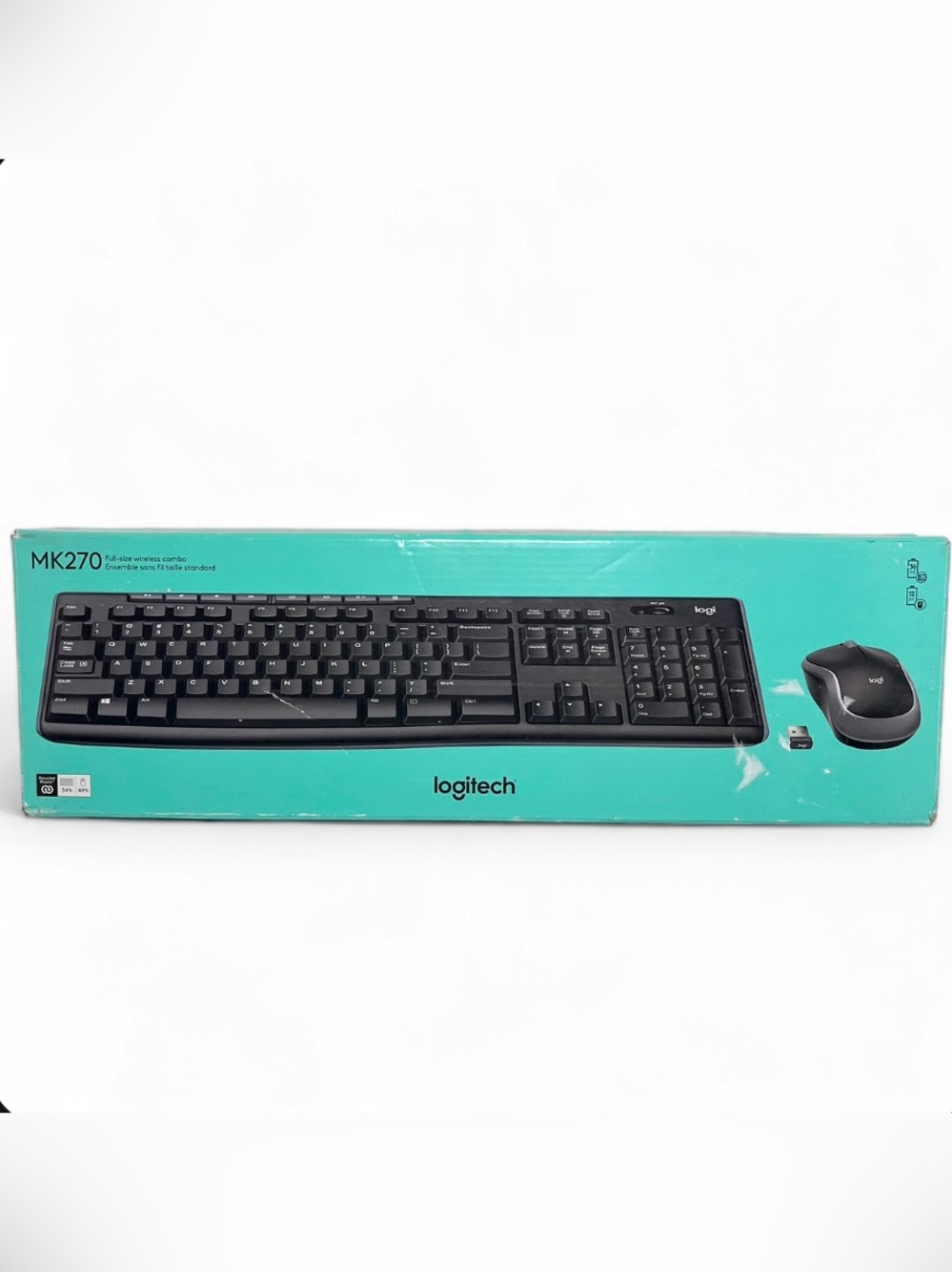Logitech MK270 Wireless Keyboard and Mouse Combo Black USB Receiver - Open Box
